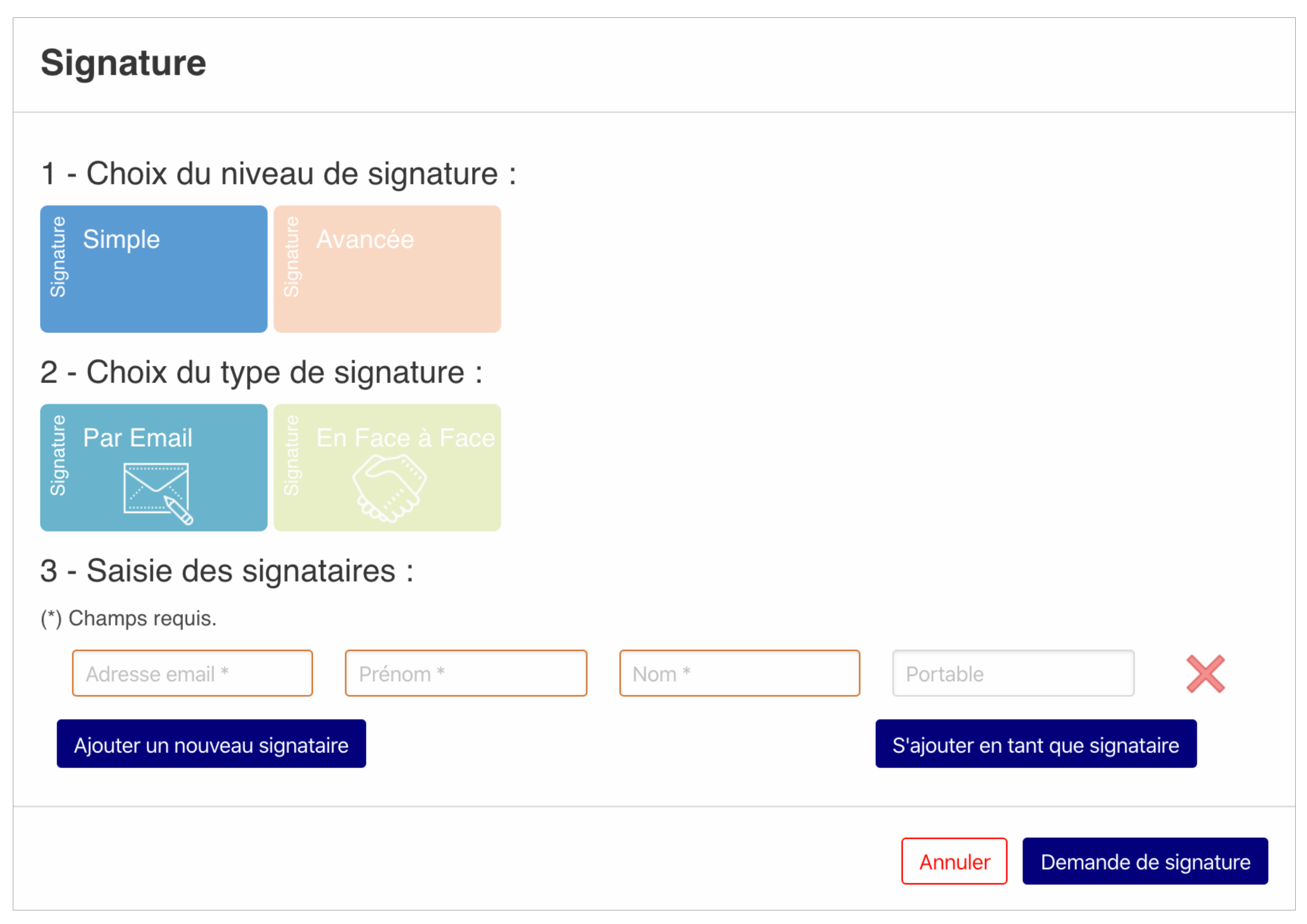 Plateforme de la solution de signature électronique