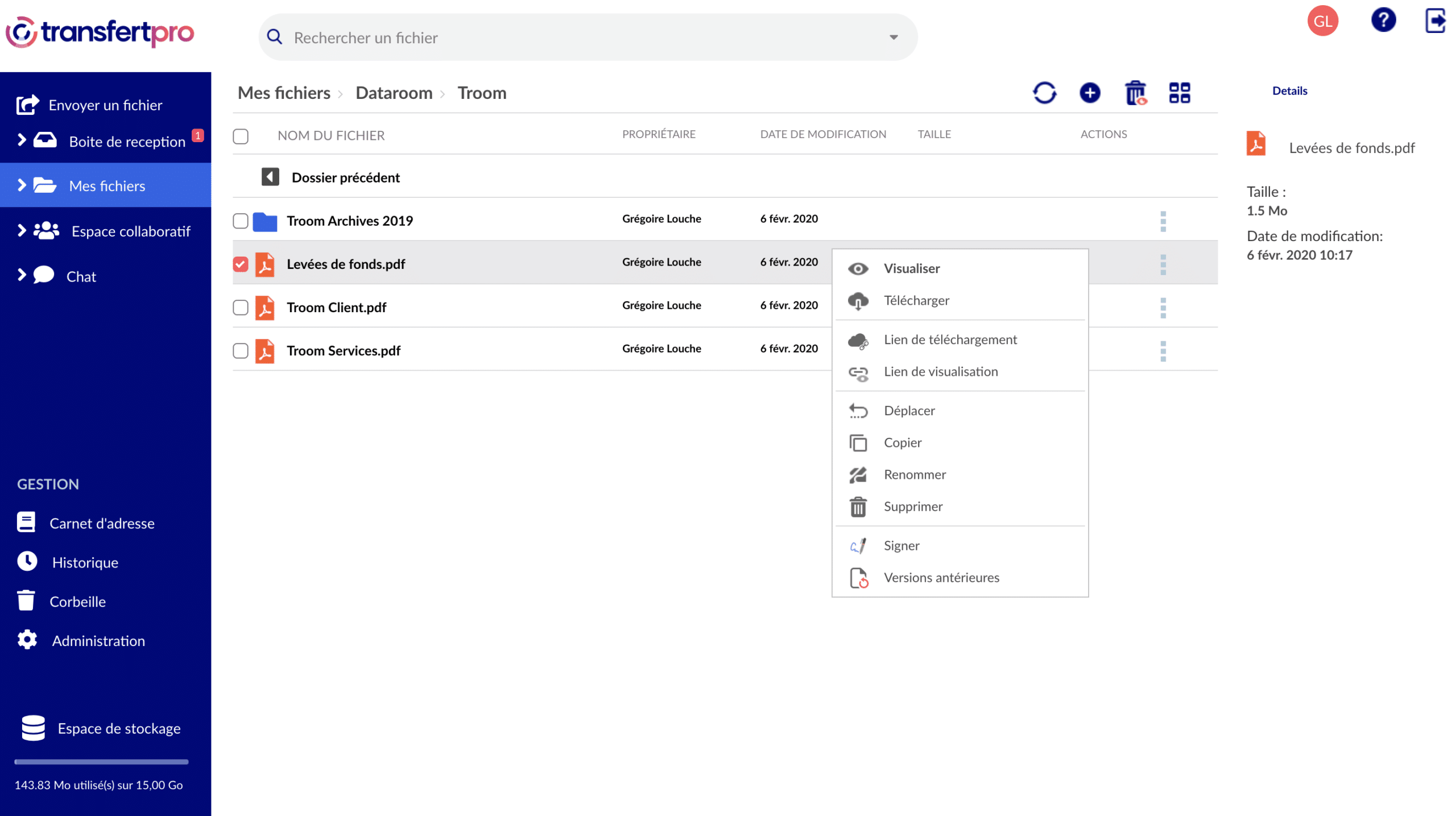 Plateforme de dataroom virtuelle