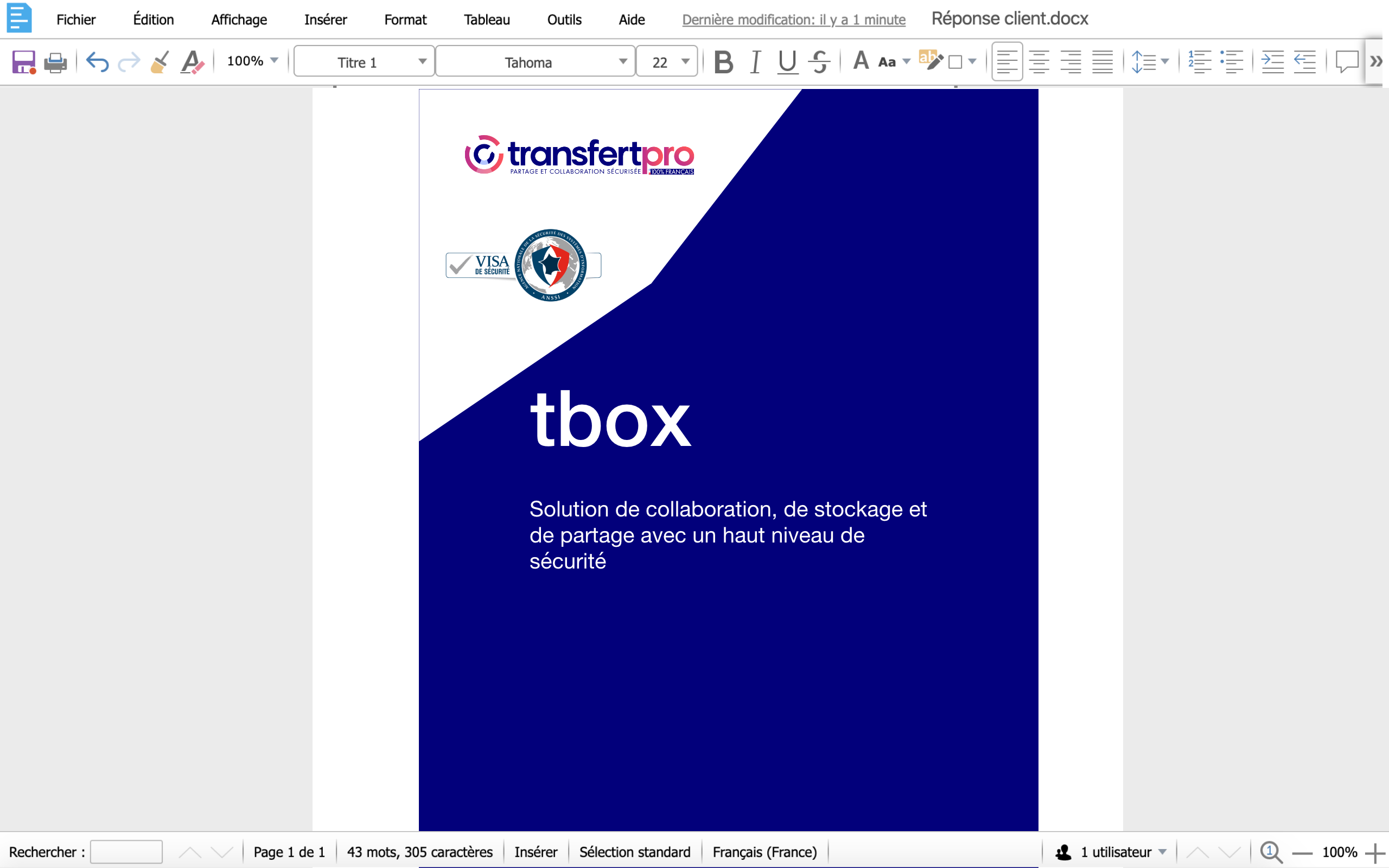 Interface de collaboration Interface bureautique en ligne Collabora