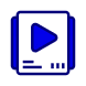 Icône montrant une liste de vidéos