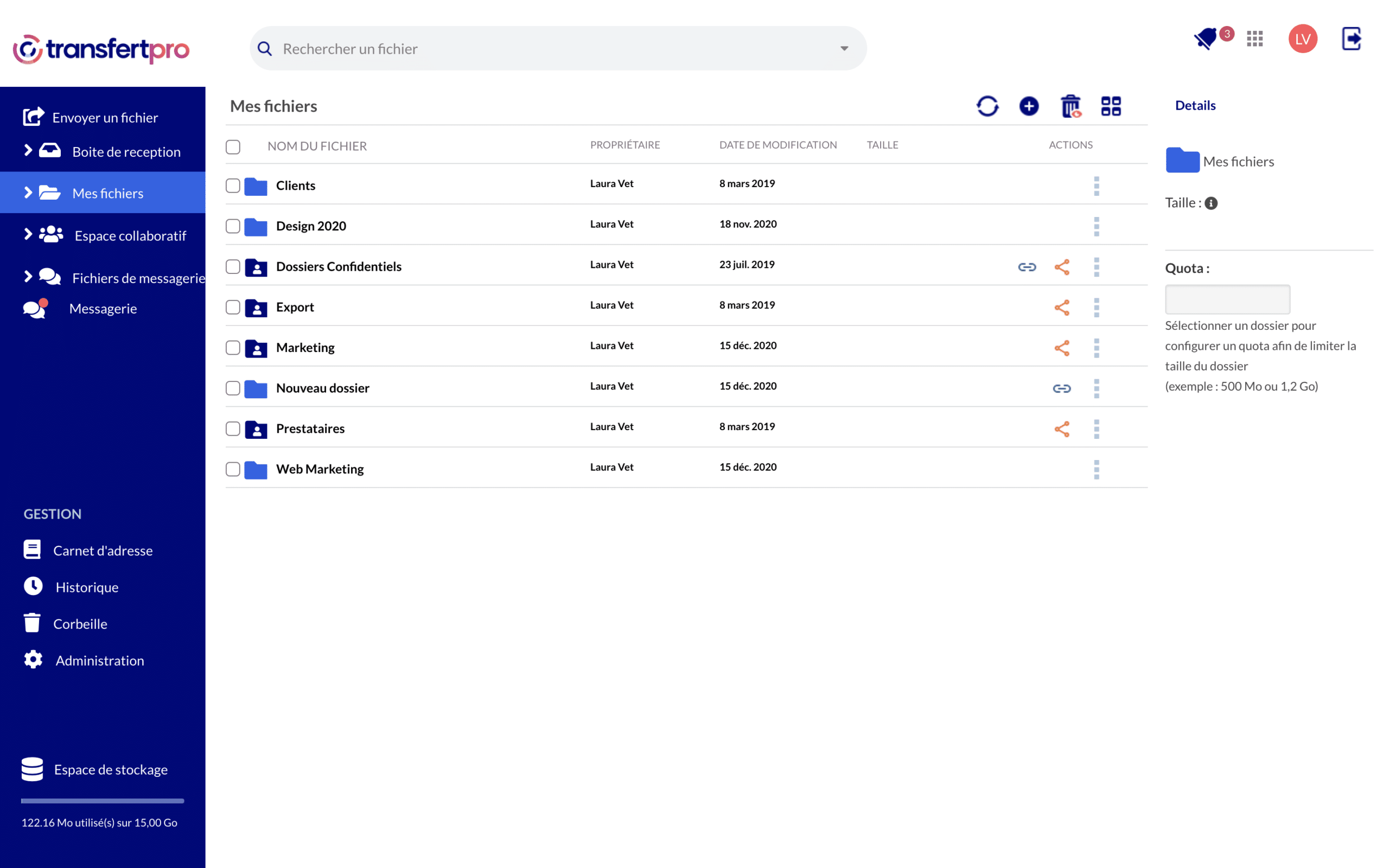 interface de partage et collaboration tbox