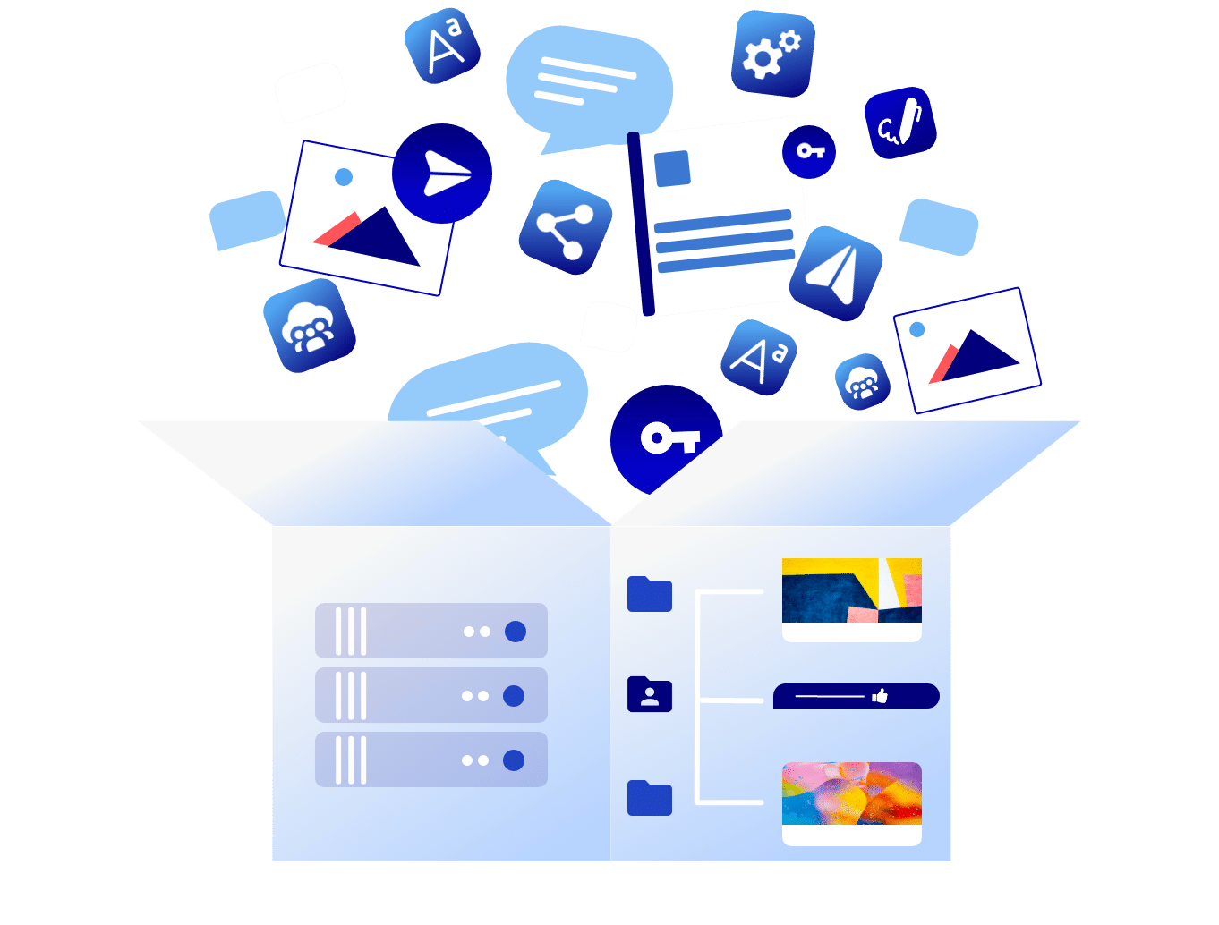 Illustration icônes de productivité